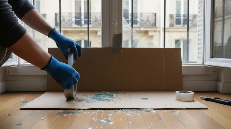 Vitre cassée : sécuriser la zone en attendant le vitrier